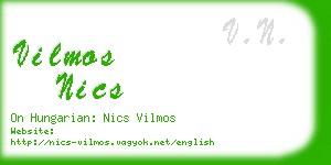 vilmos nics business card